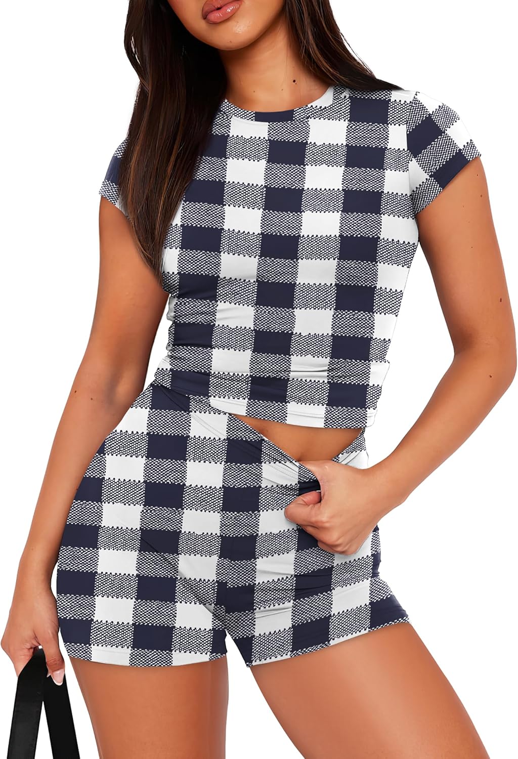 SAMPEEL Womens Two Piece Lounge Sets Casual Summer Outfits 2 Piece Short Matching Clothing Set